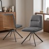 Art Leon Modern Fabric 360 Degrees Swivel Armless Office Chairs with Metal Legs, Set of 2 - 4 of 4