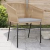 vidaXL - Patio Chairs with Cushions 2 pcs Brown Poly Rattan for Outdoor Lounge/Garden/Deck Seating - 2 of 4