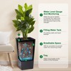 22.4" Tall Black Taper Planter Set of 2 – Indoor & Outdoor Self-Absorbing Resin Plant Pots with Shelf Insert, Black - 2 of 4