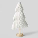 13" Decorative Knit Tree with Wood Base White - Wondershop™