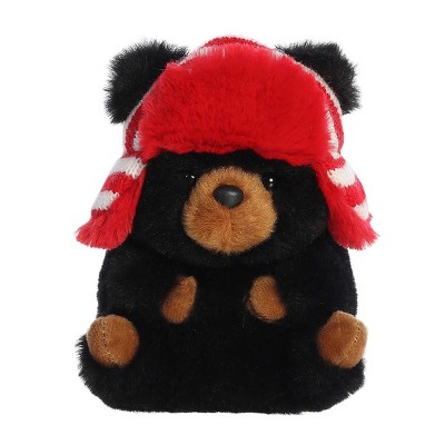 Aurora Mini Blake Black Bear Rolly Pet Festive Stuffed Animal Black 5"