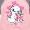 Girls' - Instant Message - Ice Cream Dinosaur Shirt Tail Raglan Graphic T-shirt - 2 of 4