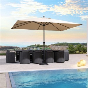 PURPLE LEAF Patio Umbrella Outdoor Table Umbrella Aluminum Frame Market Umbrella Sun Umbrella with 8 Sturdy Ribs - 1 of 4