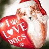 "I Love Dogs" Heart Ornament Multicolor 4"H Glass - 2 of 2