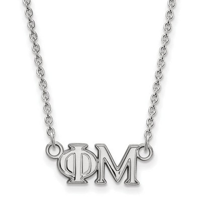 Black Bow Jewelry Sterling Silver Phi Mu Greek Life Necklace 18 Inch