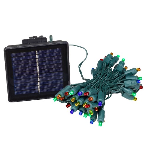 Novelty Lights 100 Light LED Solar Powered String Lights 6" Spacing White Wire 60 Feet - image 1 of 4