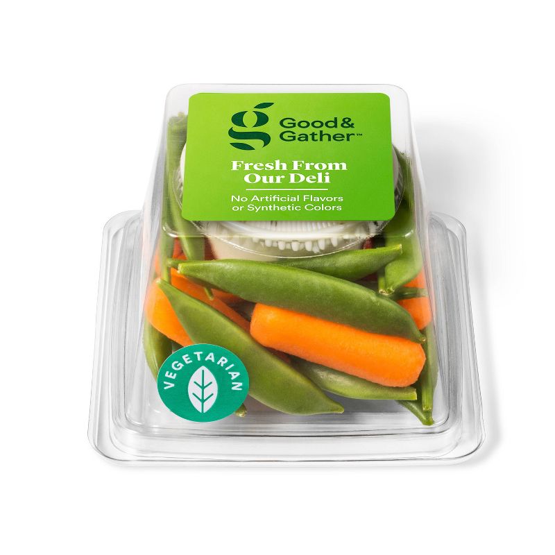 Carrot &#38; Snap Pea Cup with Home-Style Ranch Dressing - 6oz - Good &#38; Gather&#8482;, 1 of 5