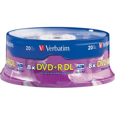 20pk dvd+r 8.5gb dl 8x spindle