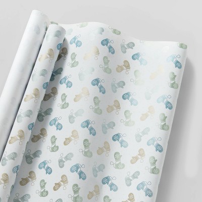 20 sq ft Mittens Gift Wrap Blue/White - Wondershop™