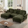 Modular U-Shaped Sectional Sofa with Flared Arms, Removable Ruffles Pleats Skirts & Movable Ottomans, Upholstered Chenille Deep Seat Cloud Sofa - 4 of 4