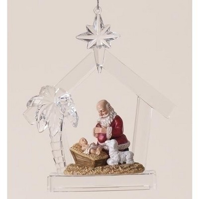 santa and baby jesus ornament