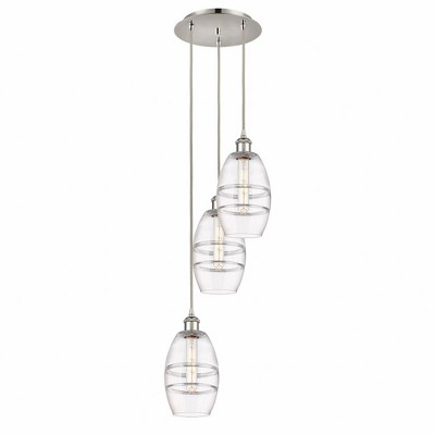 Vaz - 3 Light Cord Hung Multi Pendant In Industrial Style-25.13 Inches Tall and 12.38 Inches Wide