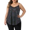 Women's Plus Size Spaghetti Strap Glitter Metallic Concert Outfits V Neck Camisoles - Agnes Orinda - 2 of 4