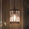 LNC Chispa 1-Lights  5.5" Modern Cylinder Mini Crystal Pendant  Lights, Matte Black and Crystal Glass Shade - 2 of 4
