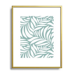 Heather Dutton Flowing Leaves Seafoam Metal Framed Art Print - Deny Desings - 1 of 3