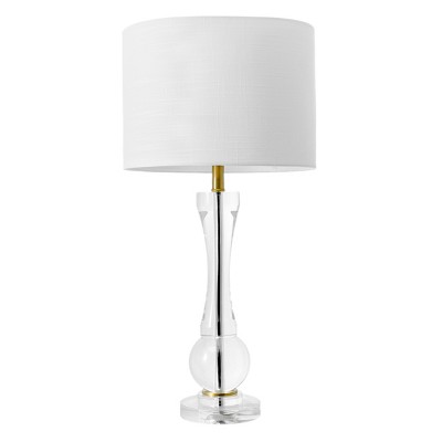 Vienna Full Spectrum Traditional Table Lamp 31 Tall Faceted Crystal Brass  White Bell Shade for Bedroom Living Room Bedside House