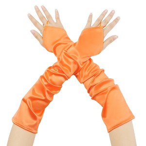 INSPIRE CHIC Women's Fingerless Satin Elbow Long Gloves 1 Pair - 1 of 4