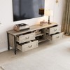 GustoWave Vintage TV Stand for up to 75 Inch TV, Entertainment Center with Metal Roman Columns & 4 Drawers, Rustic Grey - 4 of 4