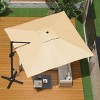 10FT Cantilever Umbrella With Base, Square Single Top Outdoor Umbrella With 360-Degree Rotation, Offset Patio Umbrella for Backyard, Deck, Pool - 3 of 4