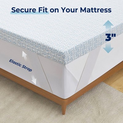 Peace Nest 3" Gel Memory Foam Mattress Topper with Elastic Deep Strape