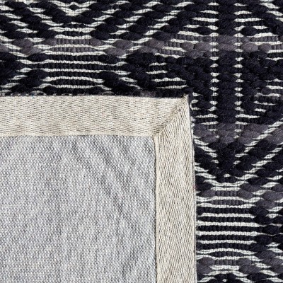 Marbella Black and Ivory Handwoven Wool Area Rug 3' x 5'
