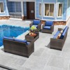5-Piece Patio Wicker Conversation Sofa Set with Coffee Table,Rattan Sofa Chair with Cushion - 2 of 4