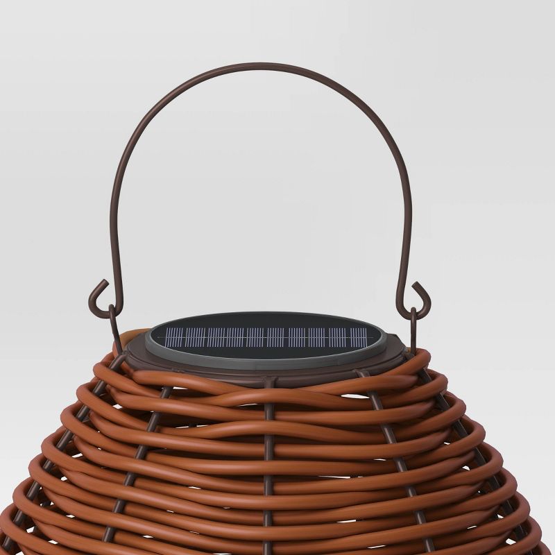 Resin Wicker Woven LED Outdoor Lantern Dark Brown - Threshold™, 6 of 7