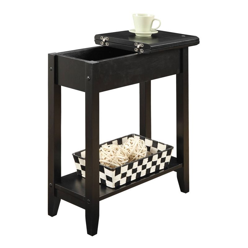 Breighton Home Harper End Table with Flip Top Storage and Lower Shelf Black, 4 of 7