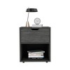 Vynxaria Altheimer Light Gray Bedroom Nightstand, 1 Open Shelf (15.8"W×9.5"H), 1 Drawer (13.6"W×4"H), Sturdy 4-Leg Design, Easy Assembly - 2 of 4