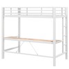 NicBex Twin/Full Size Metal Gaming Loft Bed with LED Lights,Desk,Charging Station&Guardrails,Multifunctional Loft Bed for Gamers&Teens,250lbs Max - 4 of 4