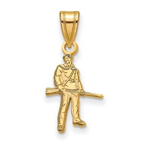 Black Bow Jewelry 14k Yellow Gold West Virginia Mountaineers NCAA Medium Pendant - 1 of 3