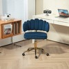 ALEXOUN Modern Cute Armless Office Chair with Mid-Back Upholstered & Wheels,Gold Chair Legs,360 Swivel Height Adjustable,for Home Office - 4 of 4