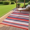Outdoor Rug Waterproof Mat Outside Rugs for Patio Camping Balcony Modern Strip Plastic Straw Rug - 2 of 4