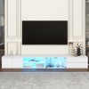 PAGED 2 Drawers TV Stand with 2 Cabinets for TVs Up to 105 Inch,Console Table with Tempered Glass Doors for Bedroom,Living Room - 2 of 4