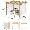 Garvee 10x10ft Wood Grain Aluminum Pergola, Beige UV Block Canopy, Mesh Net, Rustproof Frame, Fast Assembly, Off-White Curtains - 4 of 4