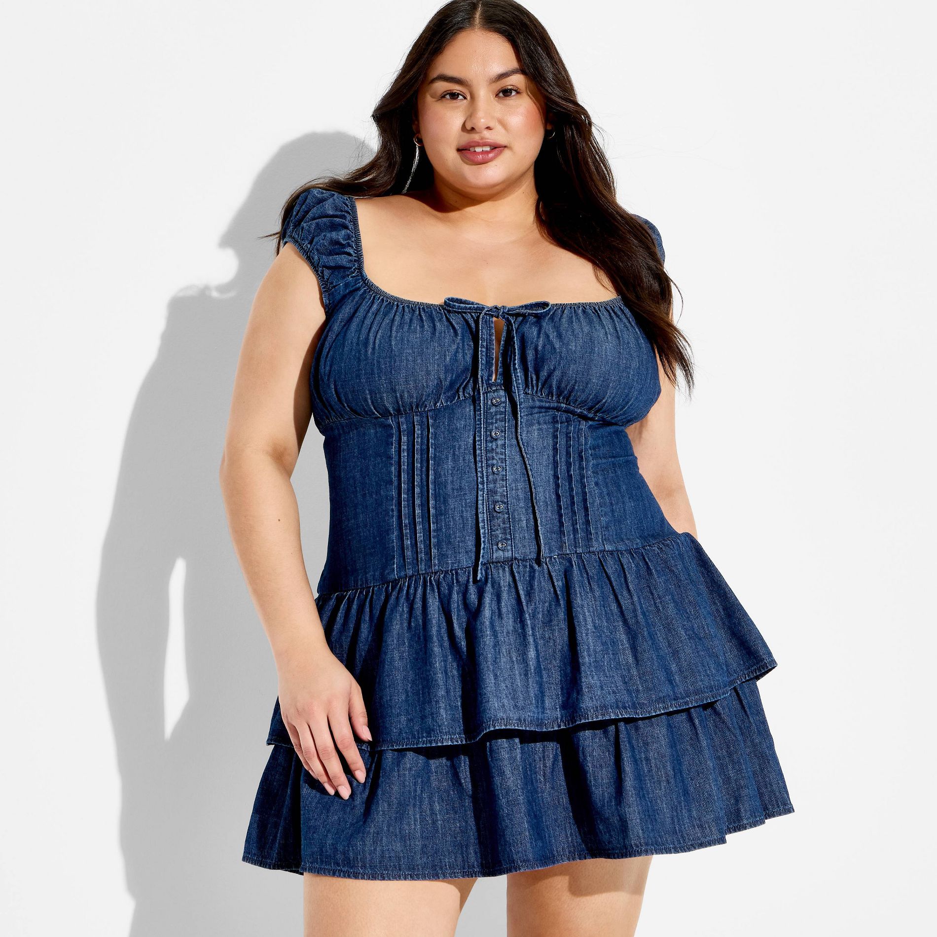 Women's Cap Sleeve Mini A-Line Dress - Wild Fable™ Blue 4X