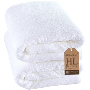 Hawmam Linen Jumbo Large Bath Sheets Towels 2-Pack 35 x 70 Inches Soft and Absorbent, Premium Quality 100% Cotton Towels - 1 of 4