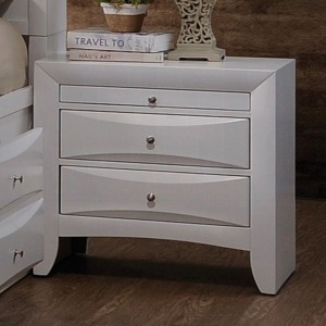 NicBex 2 Drawers Nightstand Bedside Table with 1 Tray End Table Bedroom Furniture with Solid Wood for Living Room, Bedroom - 1 of 4
