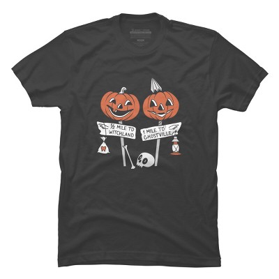 Men's Design By Humans Halloween Pathways By runcatrun T-Shirt
