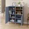 VYNXARIA Chic Multifunctional Storage Cabinet with Leather Handles - 4 of 4