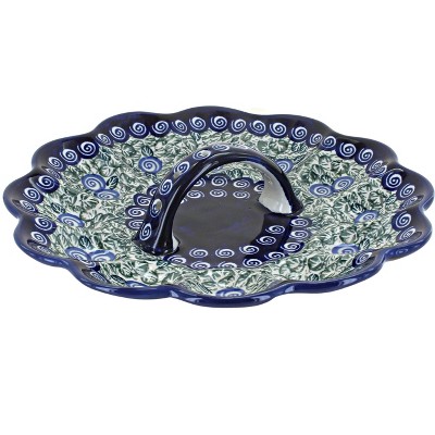 Blue Rose Polish Pottery 1559 Zaklady Egg Plate