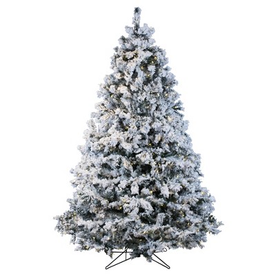 Vickerman 12' Flocked Alaskan Pine Artificial Christmas Tree, Warm ...