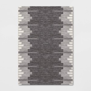 Graphic Steps Outdoor Rug Black - Threshold™ - 1 of 2