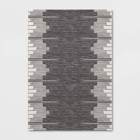 Graphic Steps Outdoor Rug Black - Threshold™ - image 1 of 2