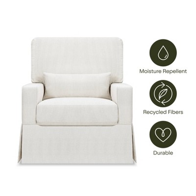 Fog Chatham Stripe Upholstered Swivel Glider with Pillowback