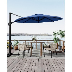 10FT Outdoor Patio Umbrella Large Cantilever w/Base Included Market Sun Shade Windproof Offset with 360-Degree Rotation for Garden Deck Pool Patio - 1 of 4