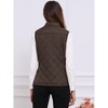 Allegra K Women's Stand Collar Lightweight Gilet Quilted Zip Vest - 4 of 4