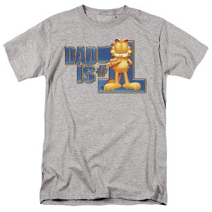 Garfield Father'S Day Dad Is Number One Adult T-Shirt Athletic Heather - 1 of 4