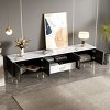 71'' Modern TV Stand for TVs up to 80'',Entertainment Center with 2 Cabinets,Open Compartments for Living Room – The Pop Home - 3 of 4