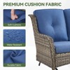 Buenhomino Patio Loveseat Rattan Glider Sofa with Curved Armrest Thicking Back & Seat Cushions for Garden Balcony Backyard - 3 of 4